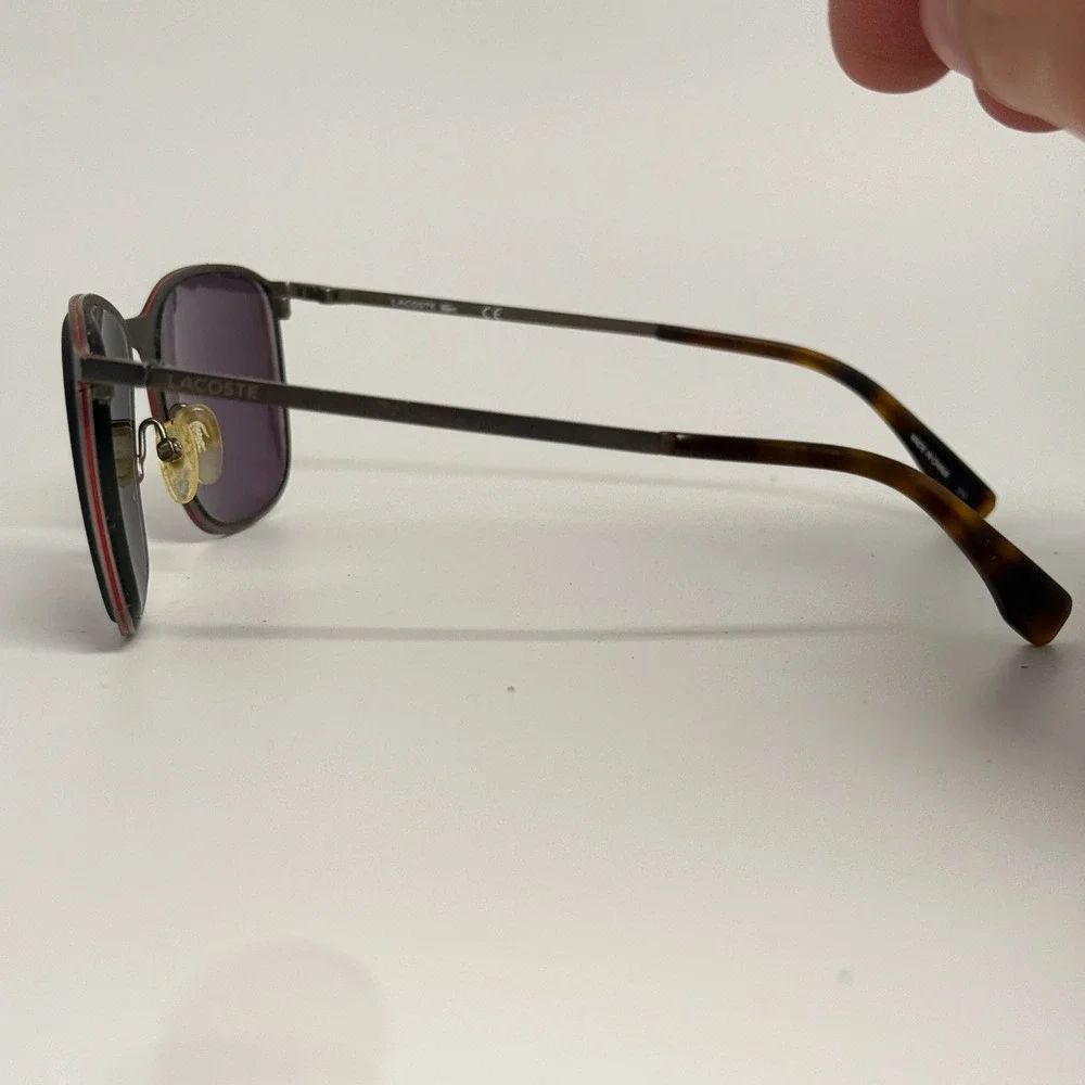 Lacoste L178S 033 Sunglasses Gunmetal Purple Lens Tortoise 57-18-140 Mens Womens